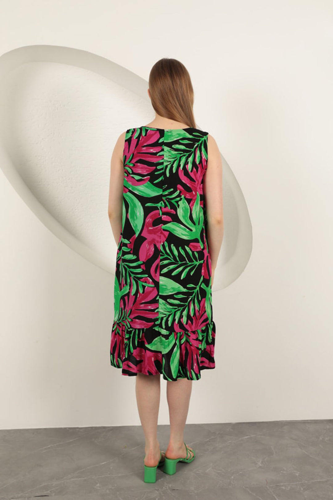 KKT Viscose Fabric Patterned Dress-Fuchsia - Pico Rivera