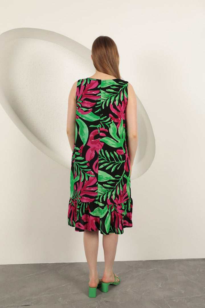 KKT Viscose Fabric Patterned Dress-Fuchsia - Pico Rivera