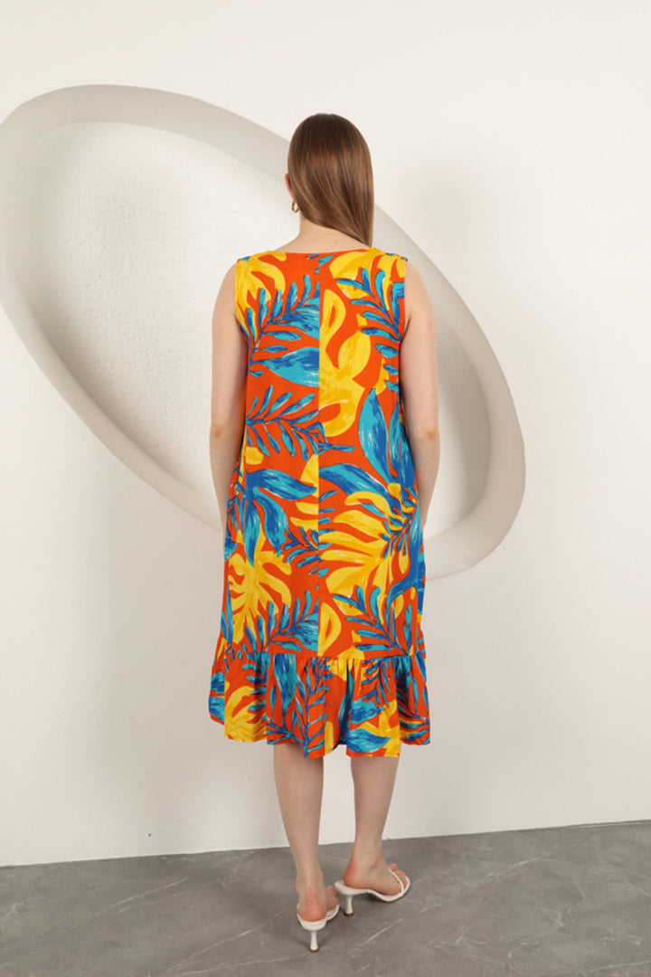 KKT Viscose Fabric Patterned Dress-Yellow - Watertown Town