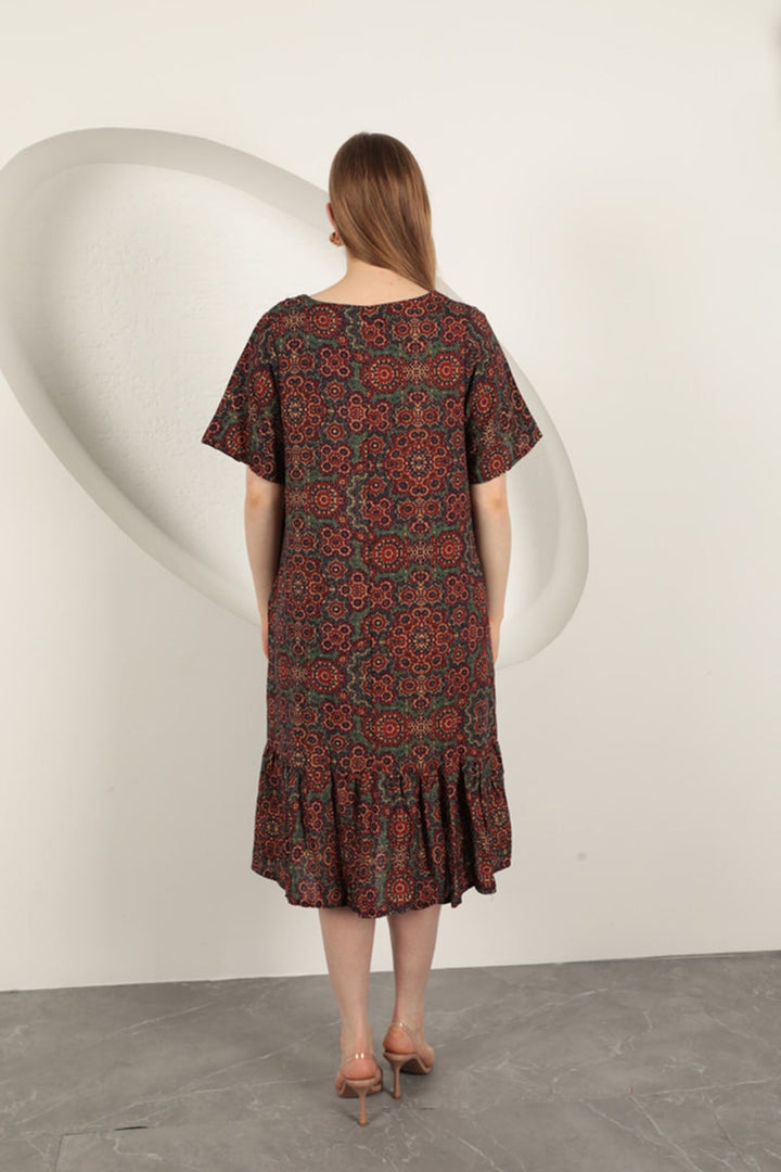 KKT Viscose Fabric Ethnic Dress-Burgundy - Greenwood