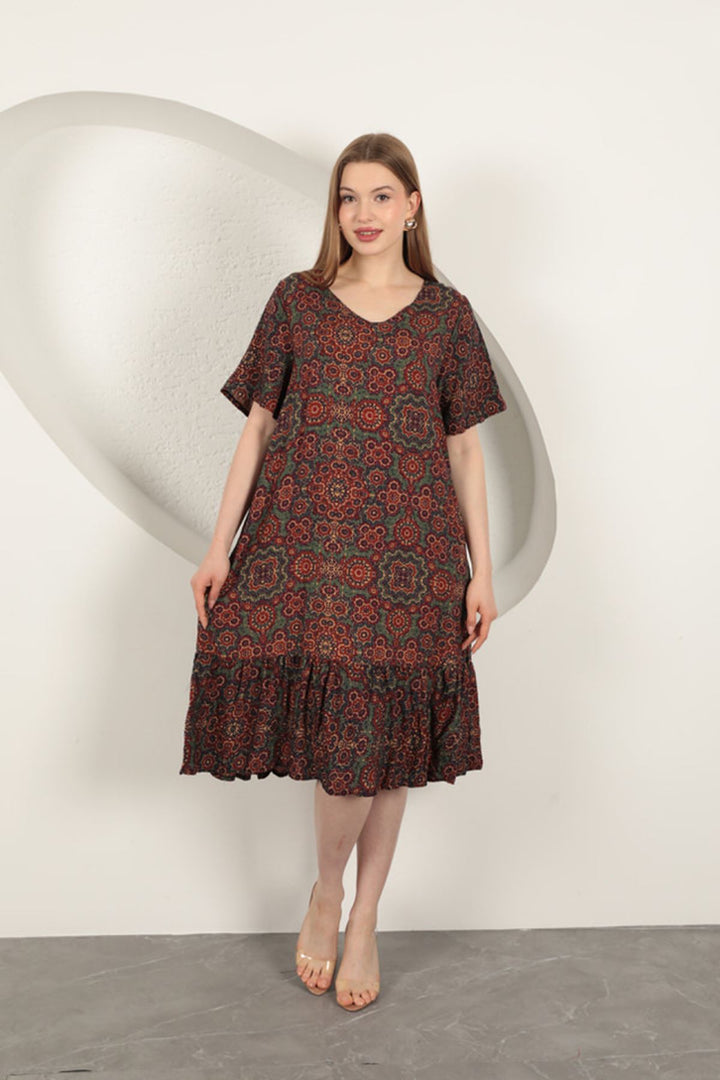 KKT Viscose Fabric Ethnic Dress-Burgundy - Greenwood