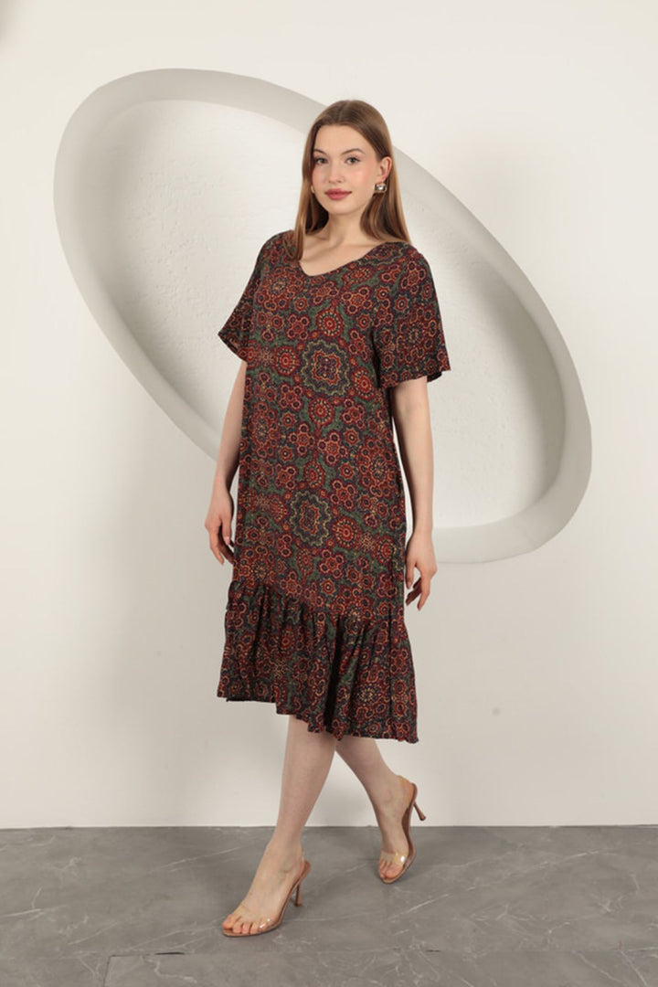 KKT Viscose Fabric Ethnic Dress-Burgundy - Greenwood