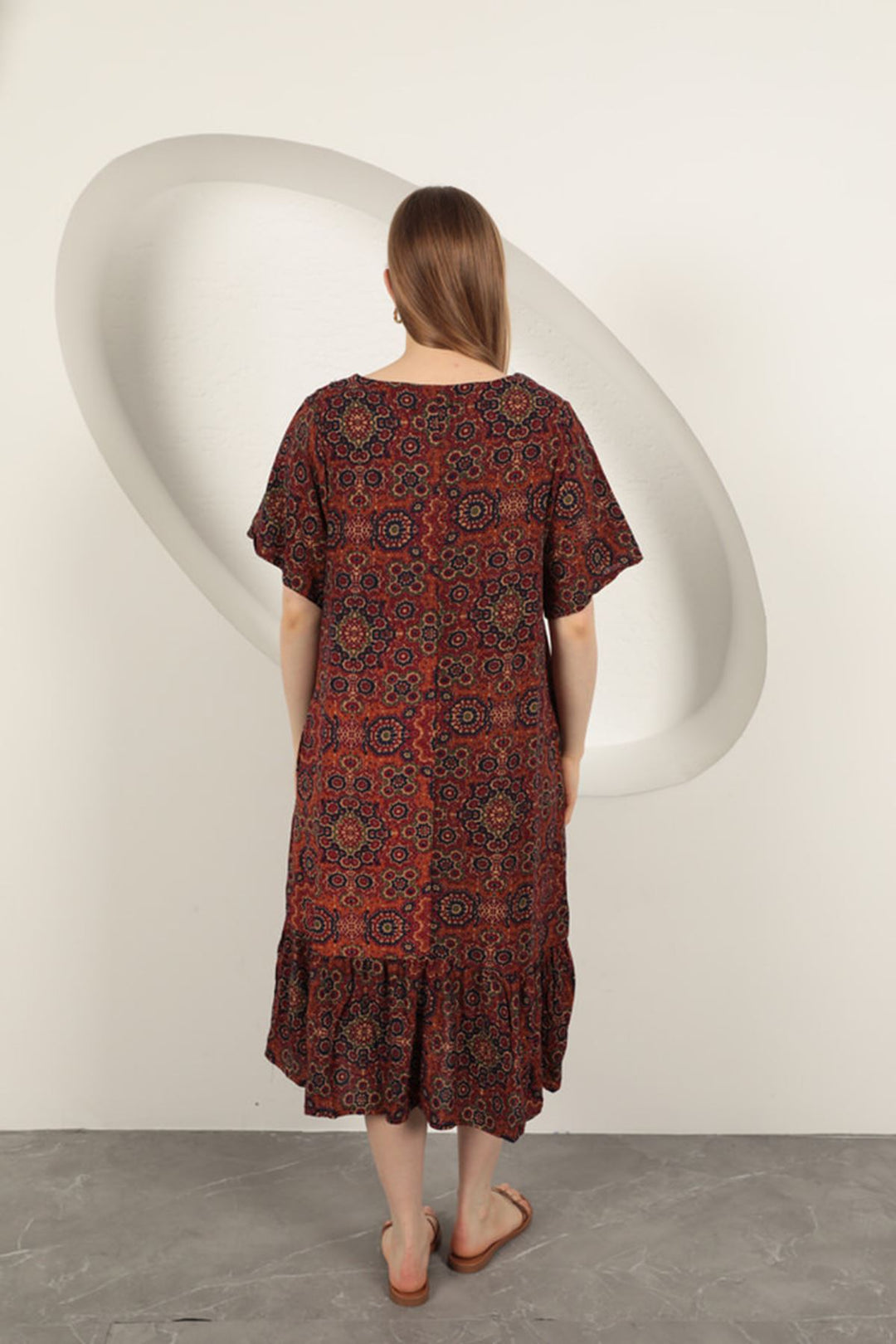 KKT Viscose Fabric Ethnic Dress-Red - Naples