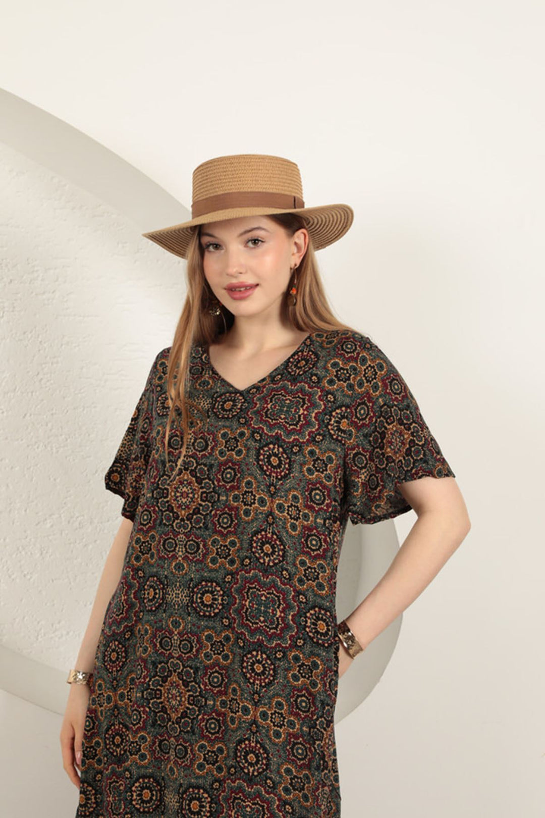 KKT Viscose Fabric Ethnic Dress-Green - Spartanburg