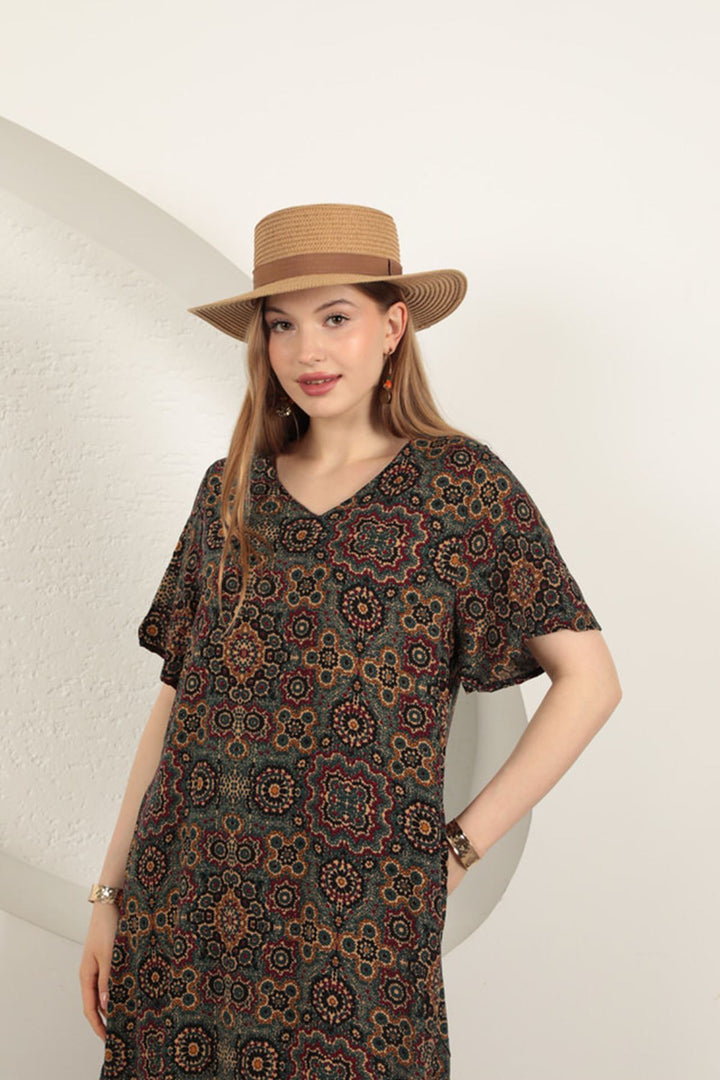 KKT Viscose Fabric Ethnic Dress-Green - Spartanburg