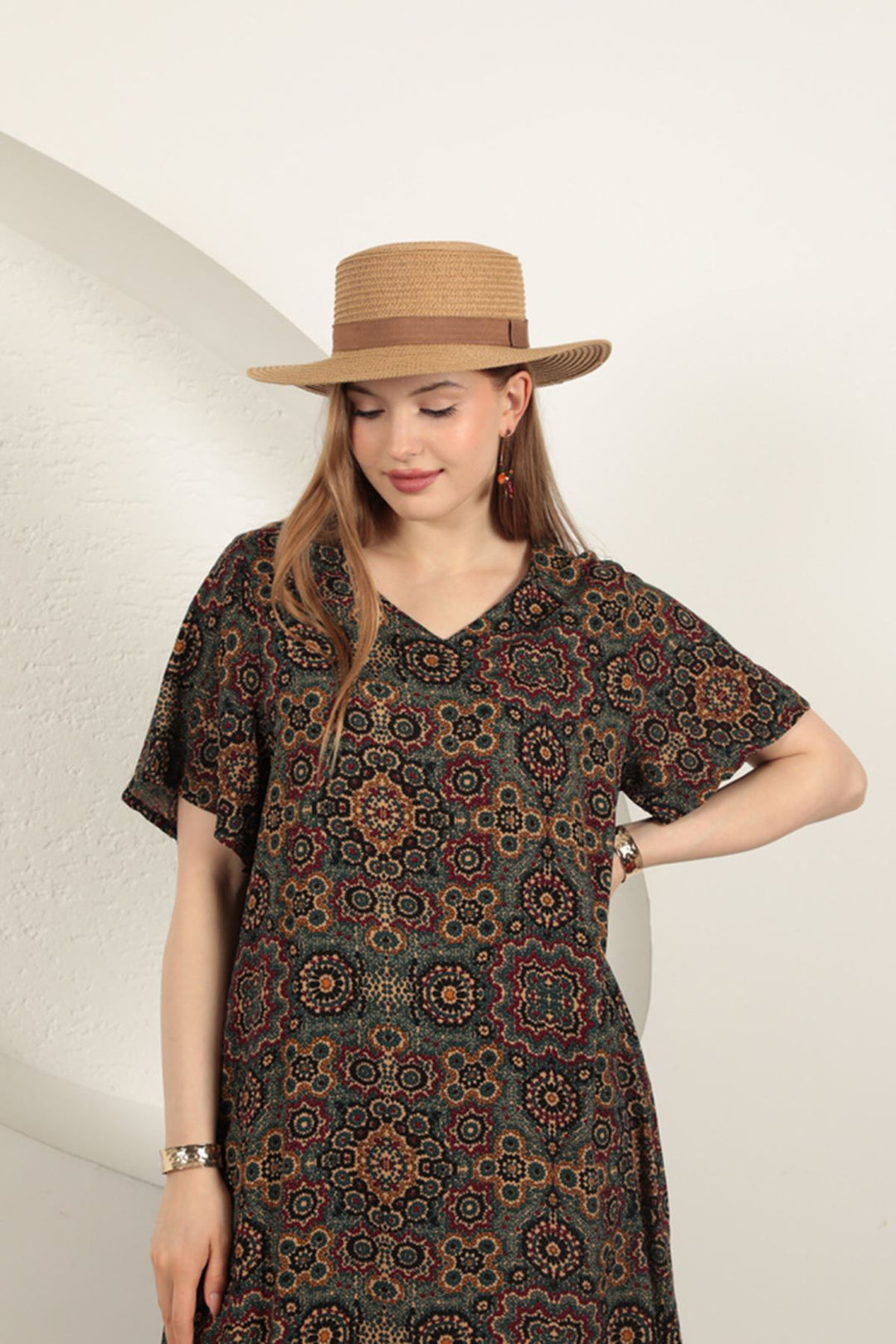 KKT Viscose Fabric Ethnic Dress-Green - Spartanburg