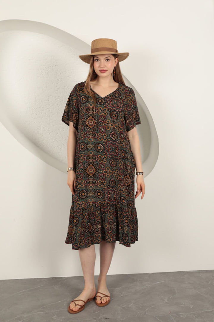 KKT Viscose Fabric Ethnic Dress-Green - Spartanburg