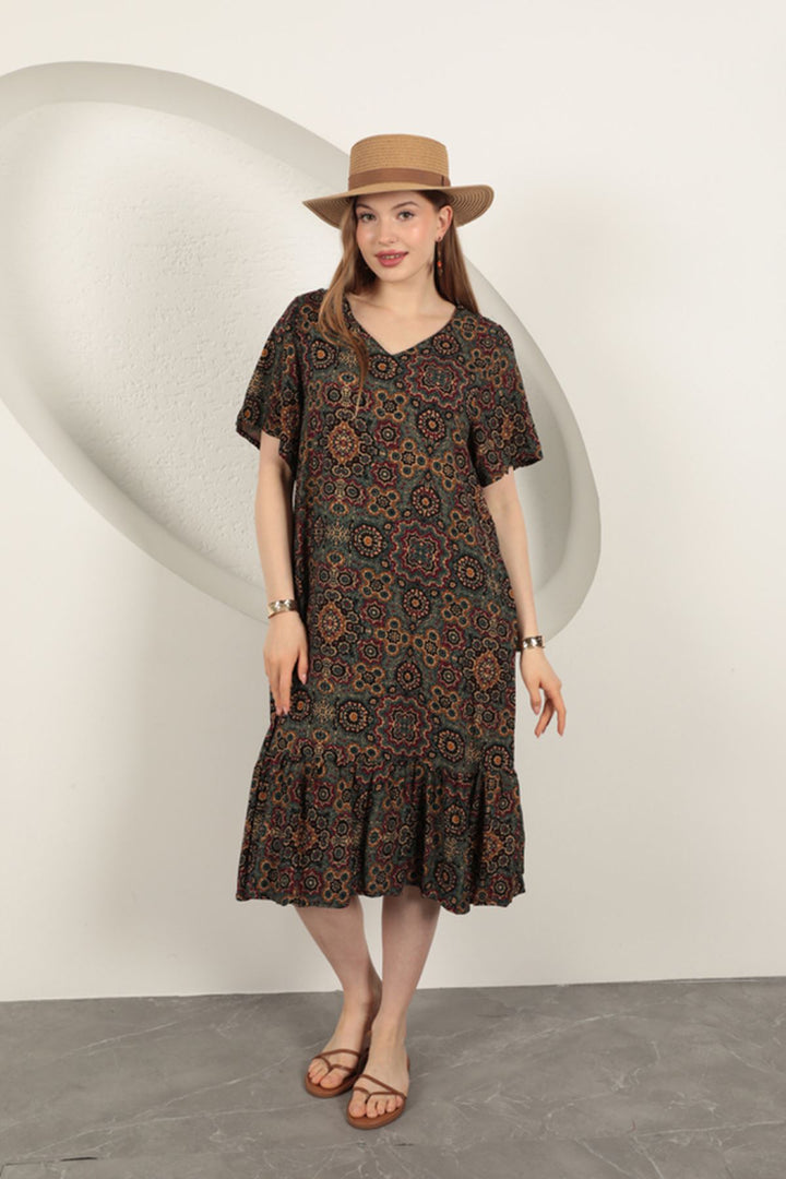 KKT Viscose Fabric Ethnic Dress-Green - Spartanburg