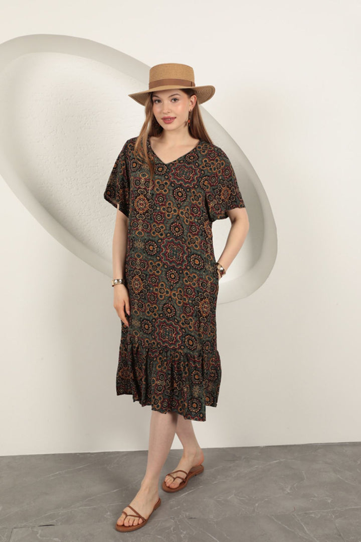 KKT Viscose Fabric Ethnic Dress-Green - Spartanburg