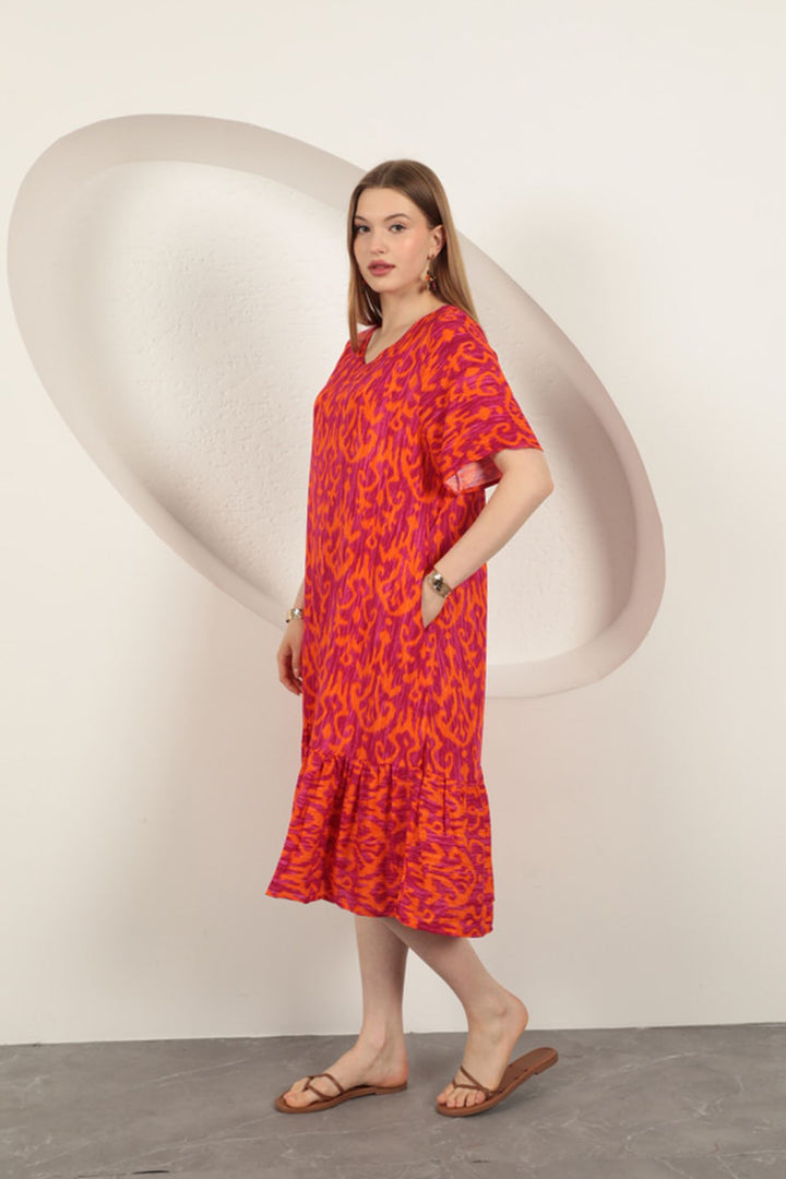 KKT Viscose Fabric Patterned Dress-Purple - Birmingham