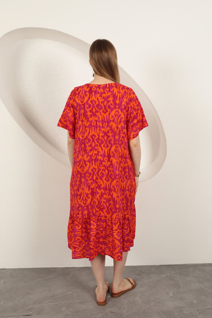 KKT Viscose Fabric Patterned Dress-Purple - Birmingham