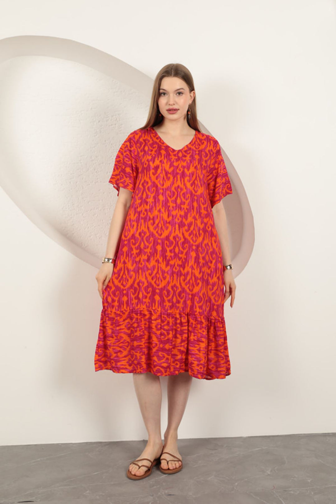 KKT Viscose Fabric Patterned Dress-Purple - Birmingham
