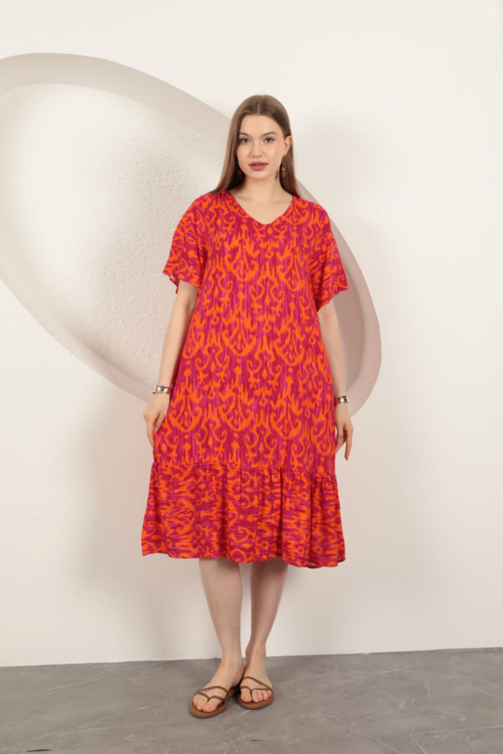 KKT Viscose Fabric Patterned Dress-Purple - Birmingham