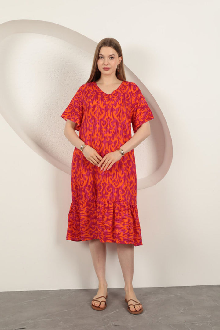 KKT Viscose Fabric Patterned Dress-Purple - Birmingham