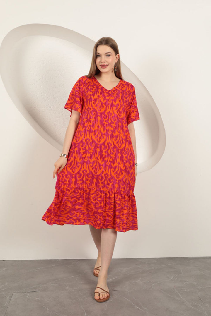 KKT Viscose Fabric Patterned Dress-Purple - Birmingham