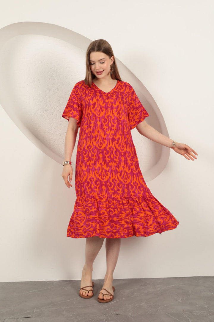 KKT Viscose Fabric Patterned Dress-Purple - Birmingham