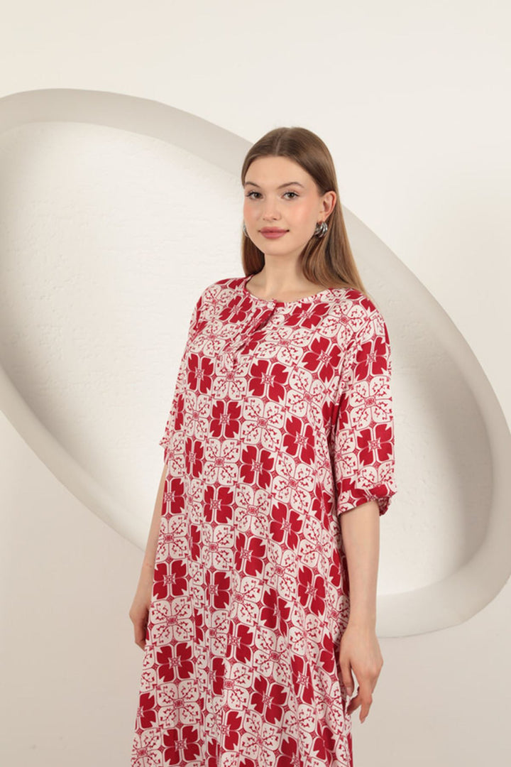 KKT Viscose Fabric Patterned Dress-Terra - Chesterfield