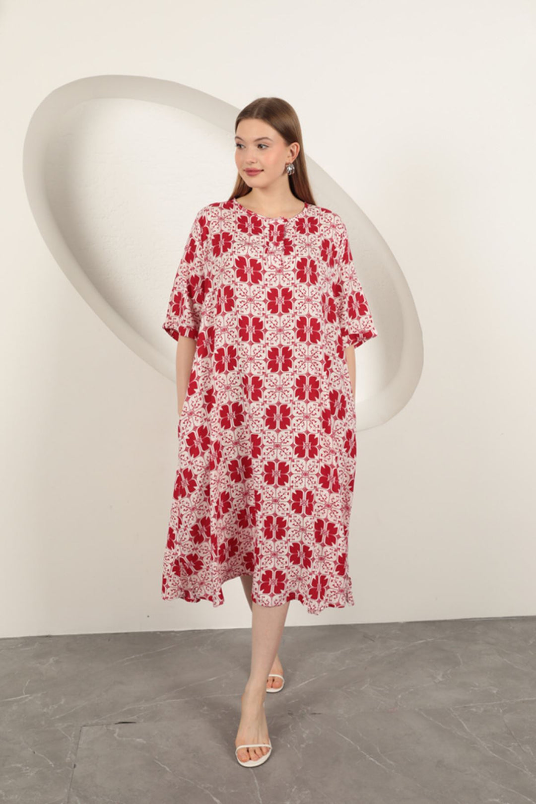 KKT Viscose Fabric Patterned Dress-Terra - Chesterfield