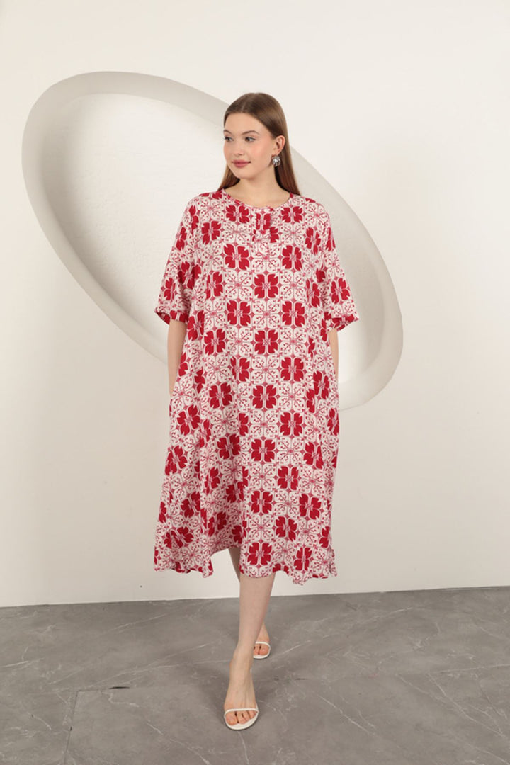 KKT Viscose Fabric Patterned Dress-Terra - Chesterfield