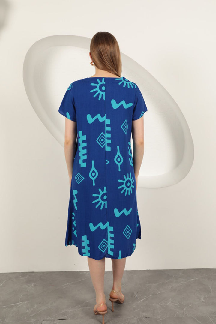 KKT Viscose Fabric Ethnic Dress-Sax - Horsham