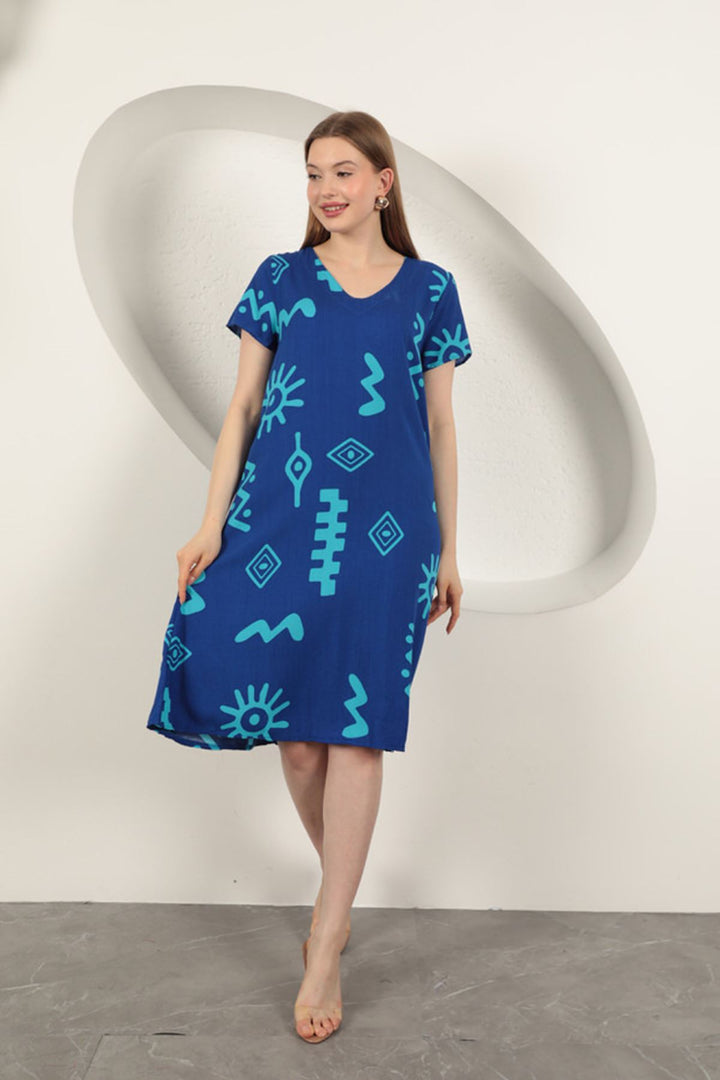 KKT Viscose Fabric Ethnic Dress-Sax - Horsham