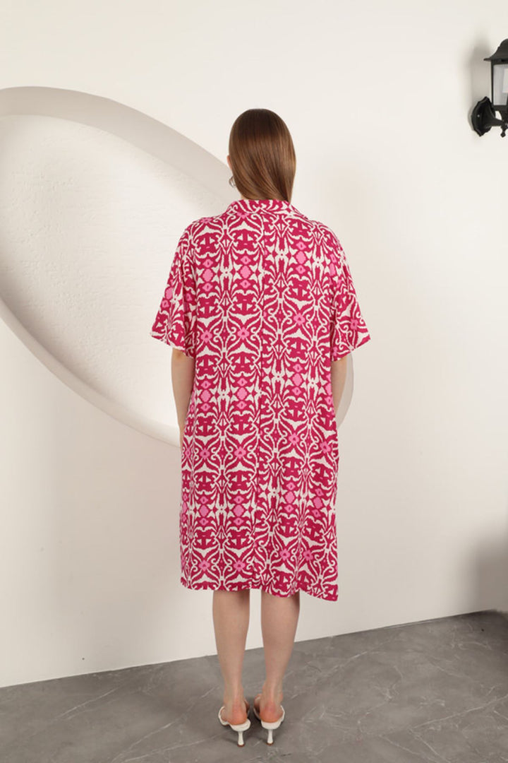 KKT Viscose Ethnic Patterned Dress-Fuchsia - Westminster
