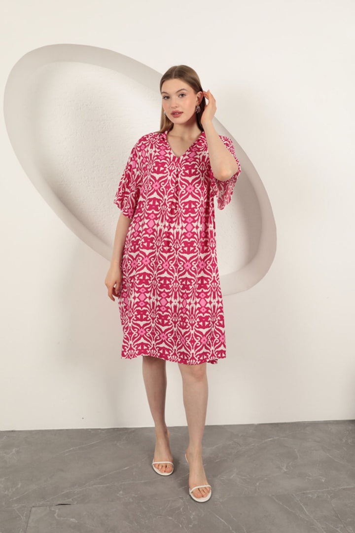 KKT Viscose Ethnic Patterned Dress-Fuchsia - Westminster