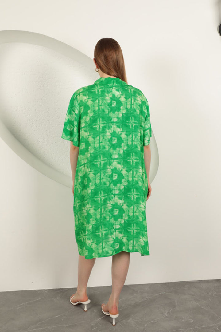 KKT Viscose Patterned Dress-Green - Oviedo