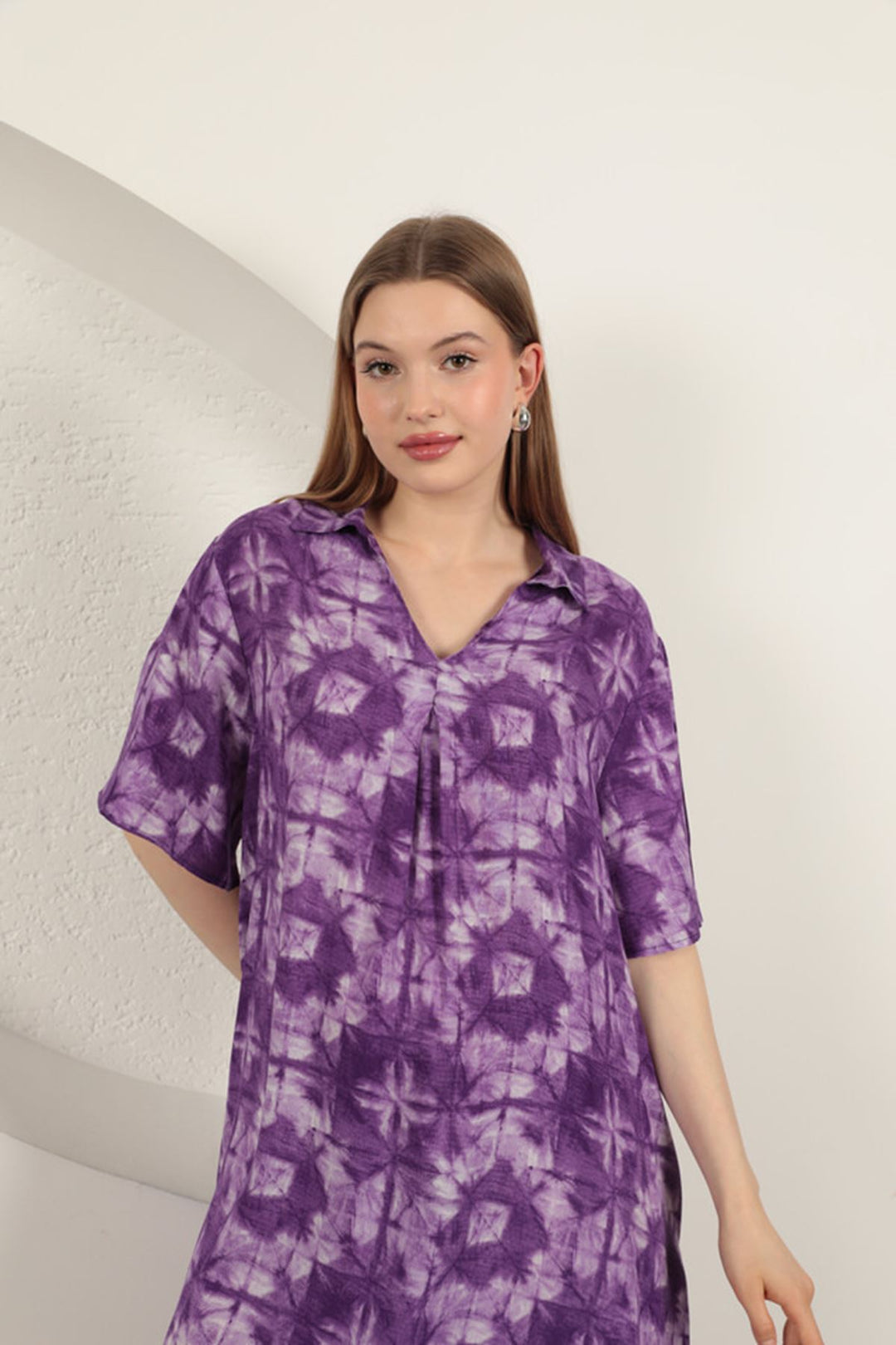 KKT Viscose Patterned Dress-Purple - Richfield
