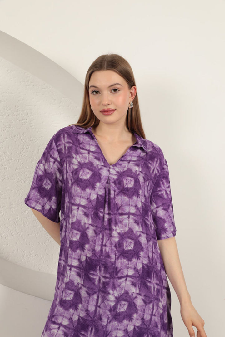 KKT Viscose Patterned Dress-Purple - Richfield