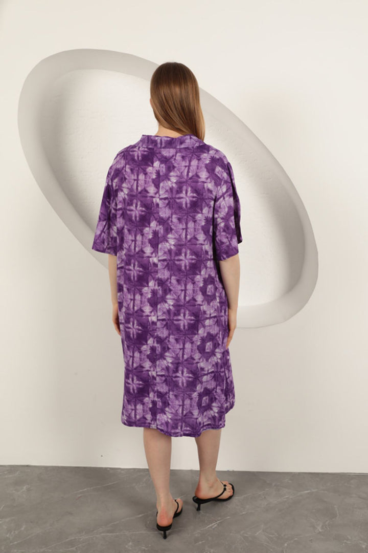 KKT Viscose Patterned Dress-Purple - Richfield