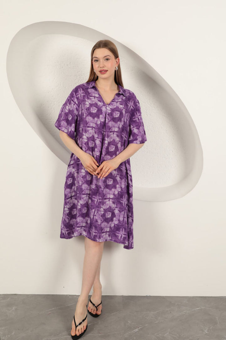 KKT Viscose Patterned Dress-Purple - Richfield