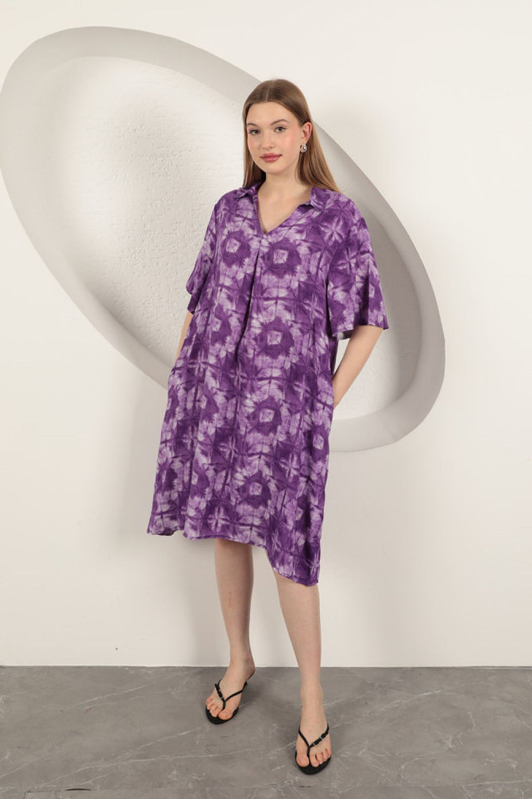 KKT Viscose Patterned Dress-Purple - Richfield