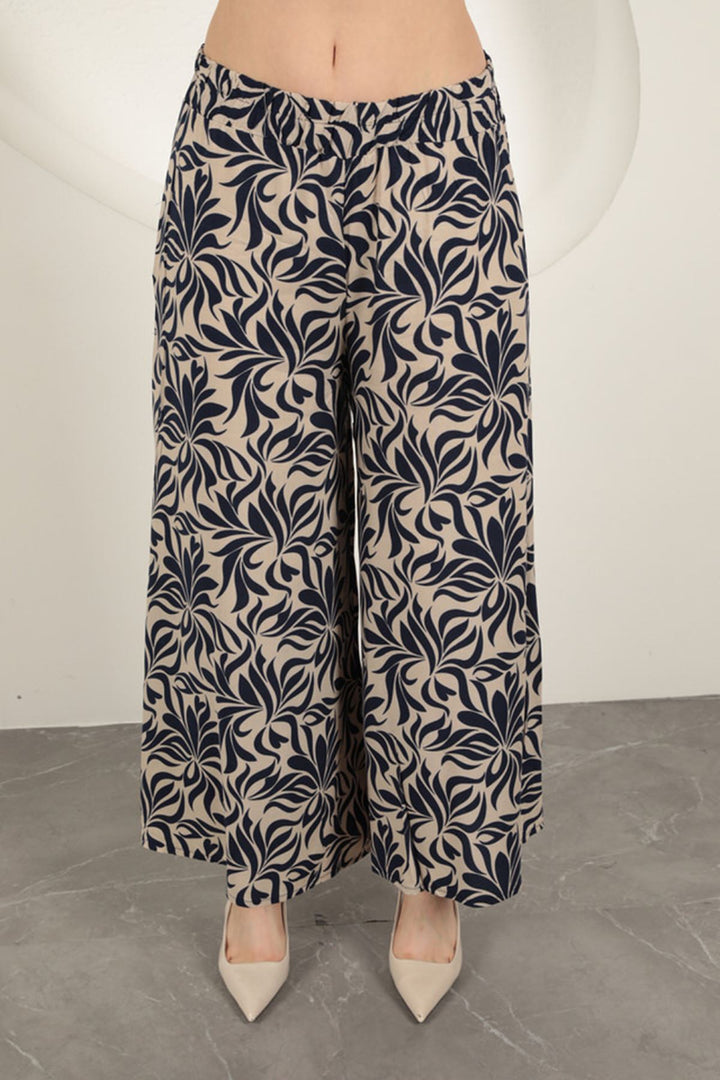 KKT Viscose Fabric Patterned Women's Suit-Navy Blue - Mississauga