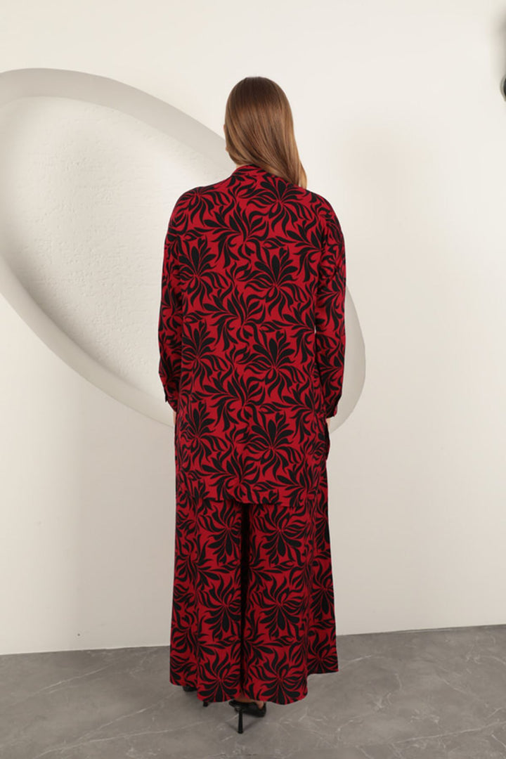 KKT Viscose Fabric Patterned Women's Suit-Navy Blue - Braşov