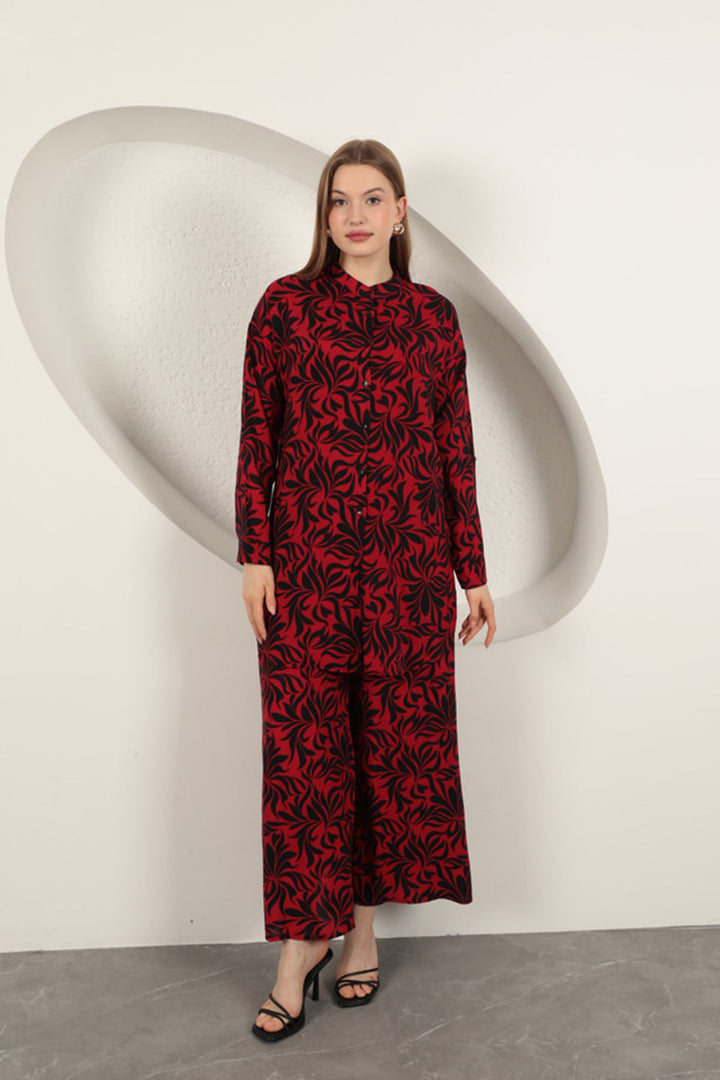 KKT Viscose Fabric Patterned Women's Suit-Navy Blue - Braşov