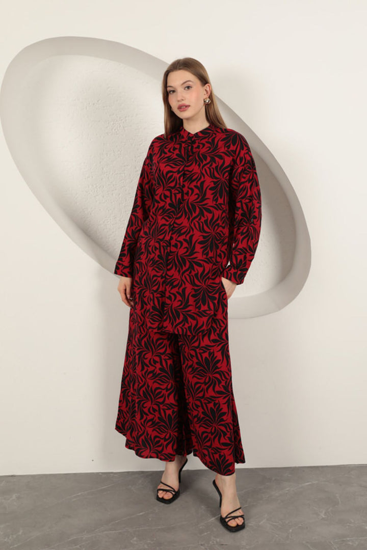 KKT Viscose Fabric Patterned Women's Suit-Navy Blue - Braşov