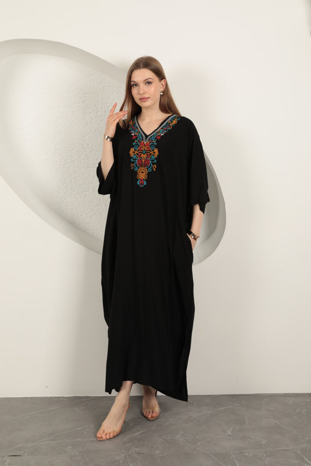KKT Viscose Embroidered Dress-Black - Brasschaat