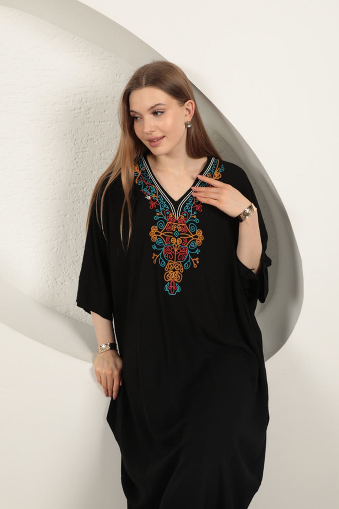 KKT Viscose Embroidered Dress-Black - Brasschaat