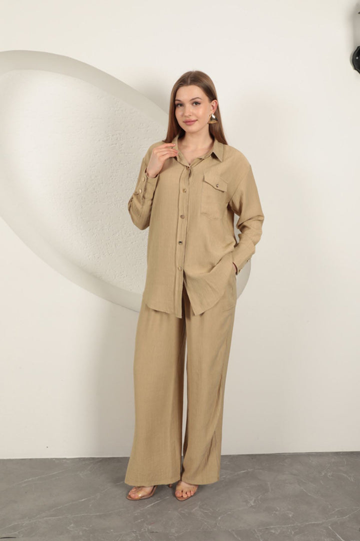 KKT Çilek Fabric Women's Suit-Beige - St. Johns