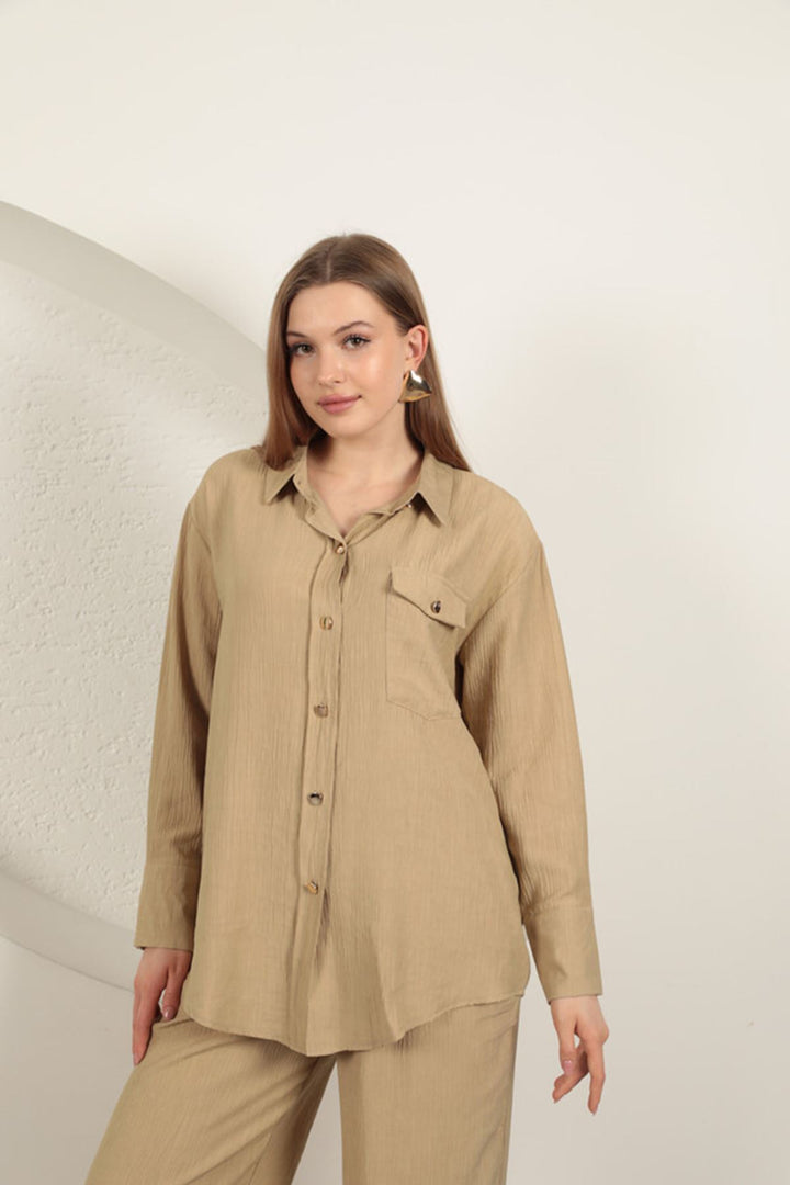 KKT Çilek Fabric Women's Suit-Beige - St. Johns