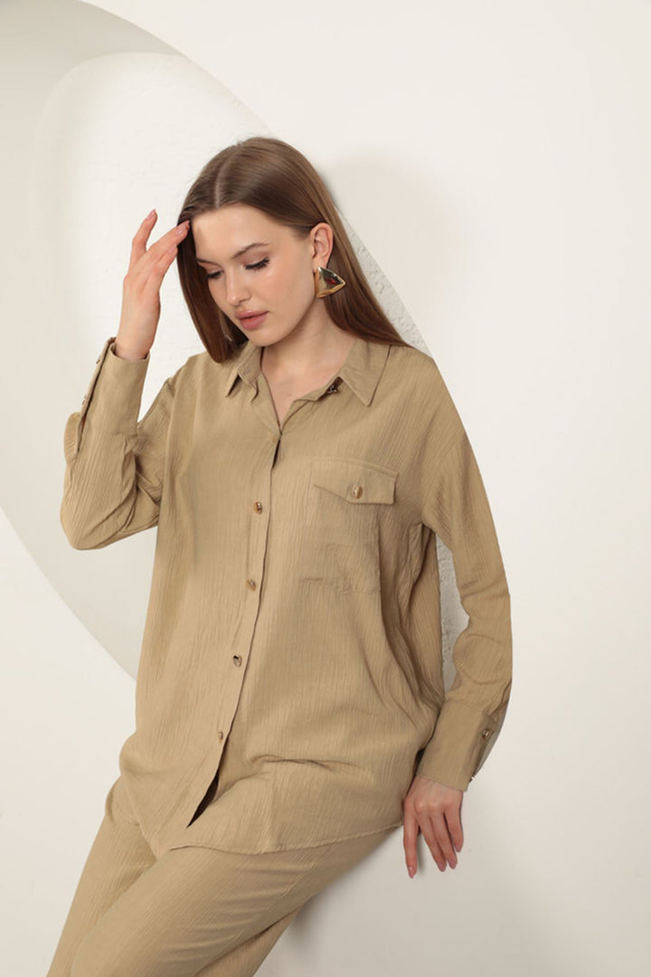 KKT Çilek Fabric Women's Suit-Beige - St. Johns