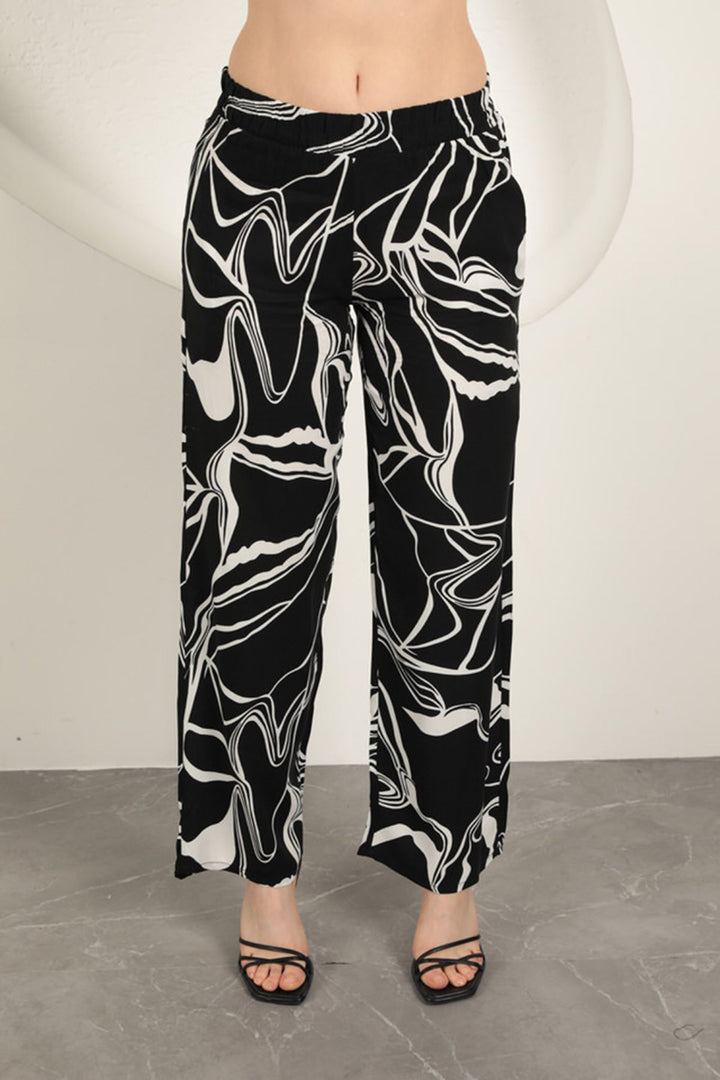 KKT Viscose Patterned Women's Suit-Black - Ashford