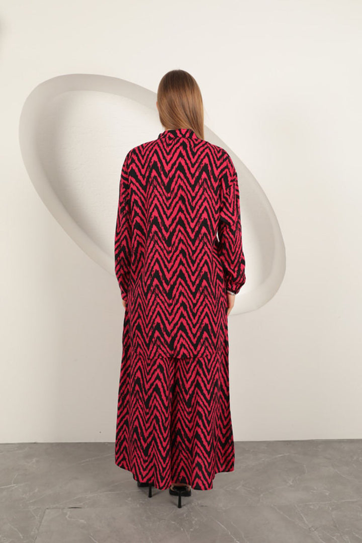 KKT Viscose Fabric Striped Women's Suit-Fuchsia - Bacău