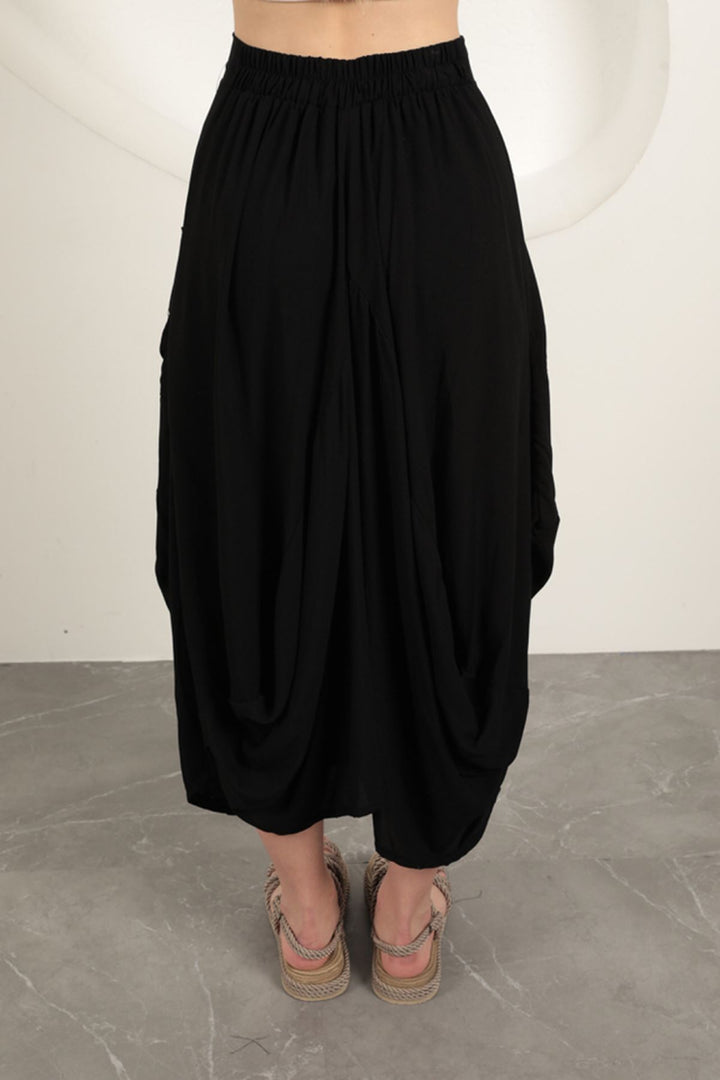 KKT Viscose Fabric Embroidered Skirt-Black - Pensacola
