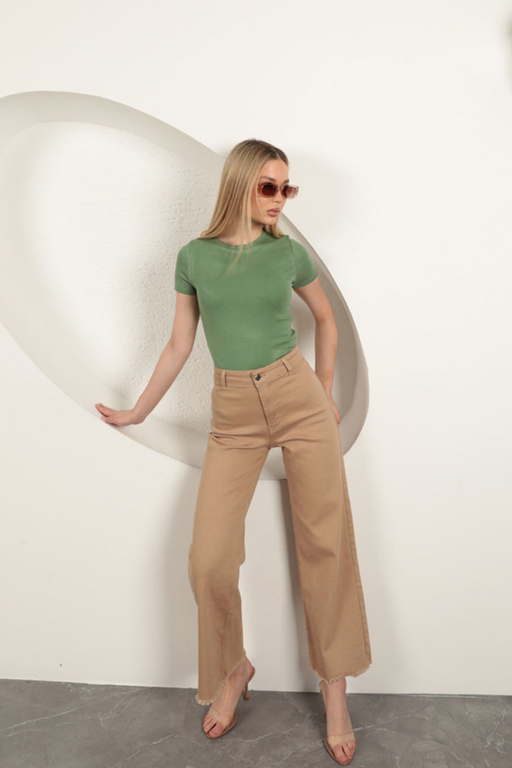 KKT Viscose Fabric Basic T-Shirt-Khaki - Marburg