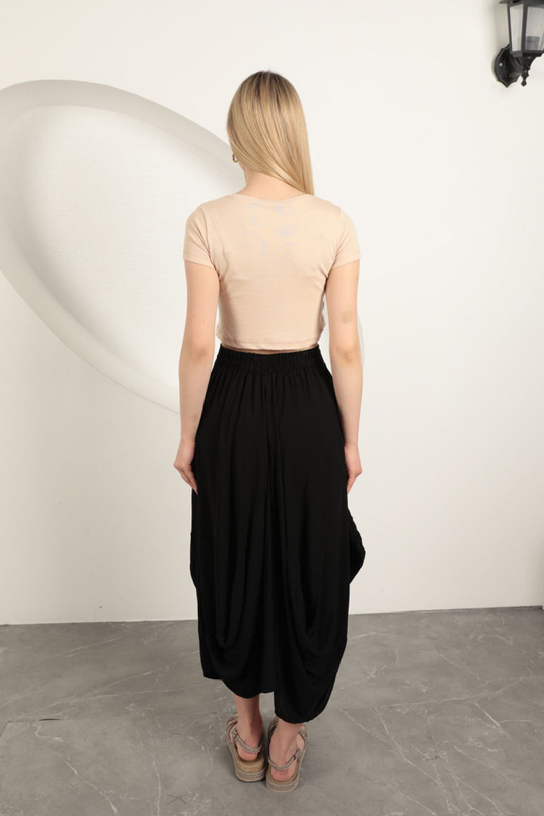 KKT Strawberry Viscose Fabric Basic Crop-Beige - Hunedoara