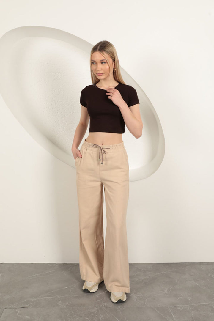 KKT Strawberry Viscose Fabric Basic Crop-Brown - Royal Oak