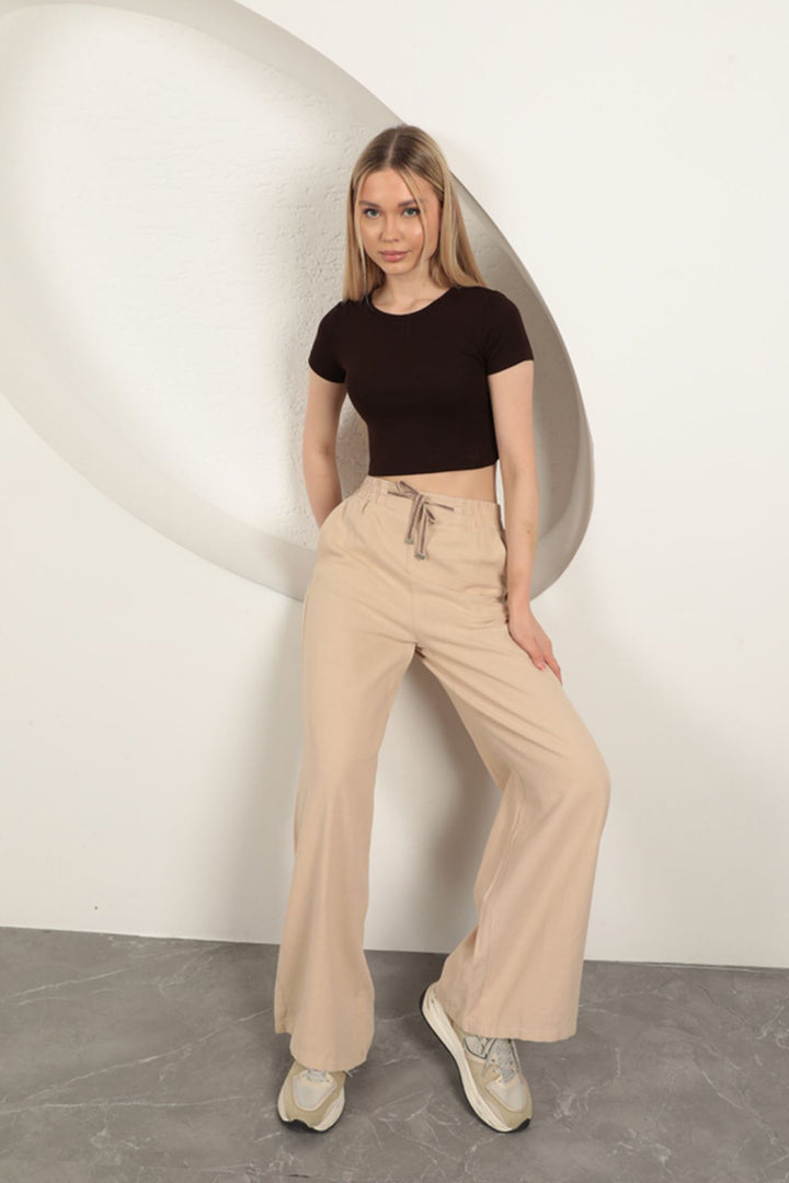 KKT Strawberry Viscose Fabric Basic Crop-Brown - Royal Oak