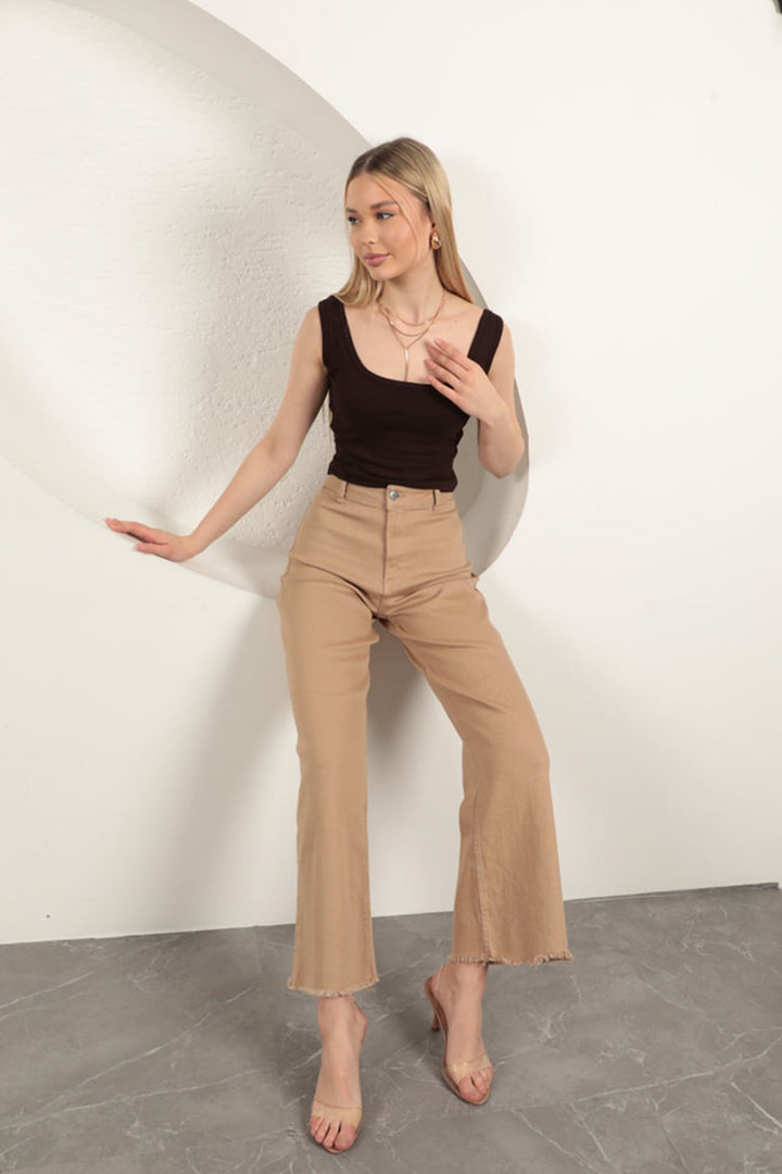 KKT Strawberry Viscose Fabric Suspender Crop-Brown - Newcastle under Lyme